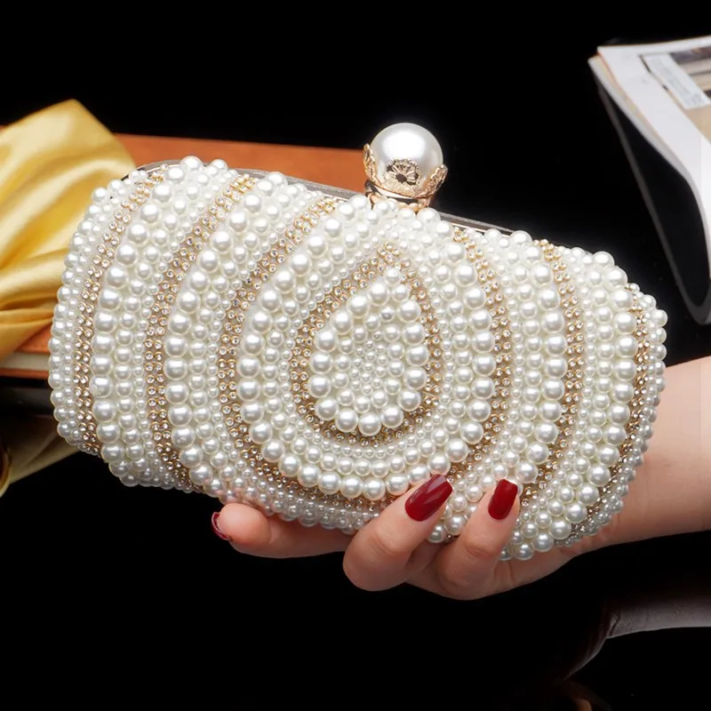 

Celebrity Pearl Bag Female Beaded Embroidery Dinner Dress Clutch Evening Party Banquet With Cheongsam Small Porta