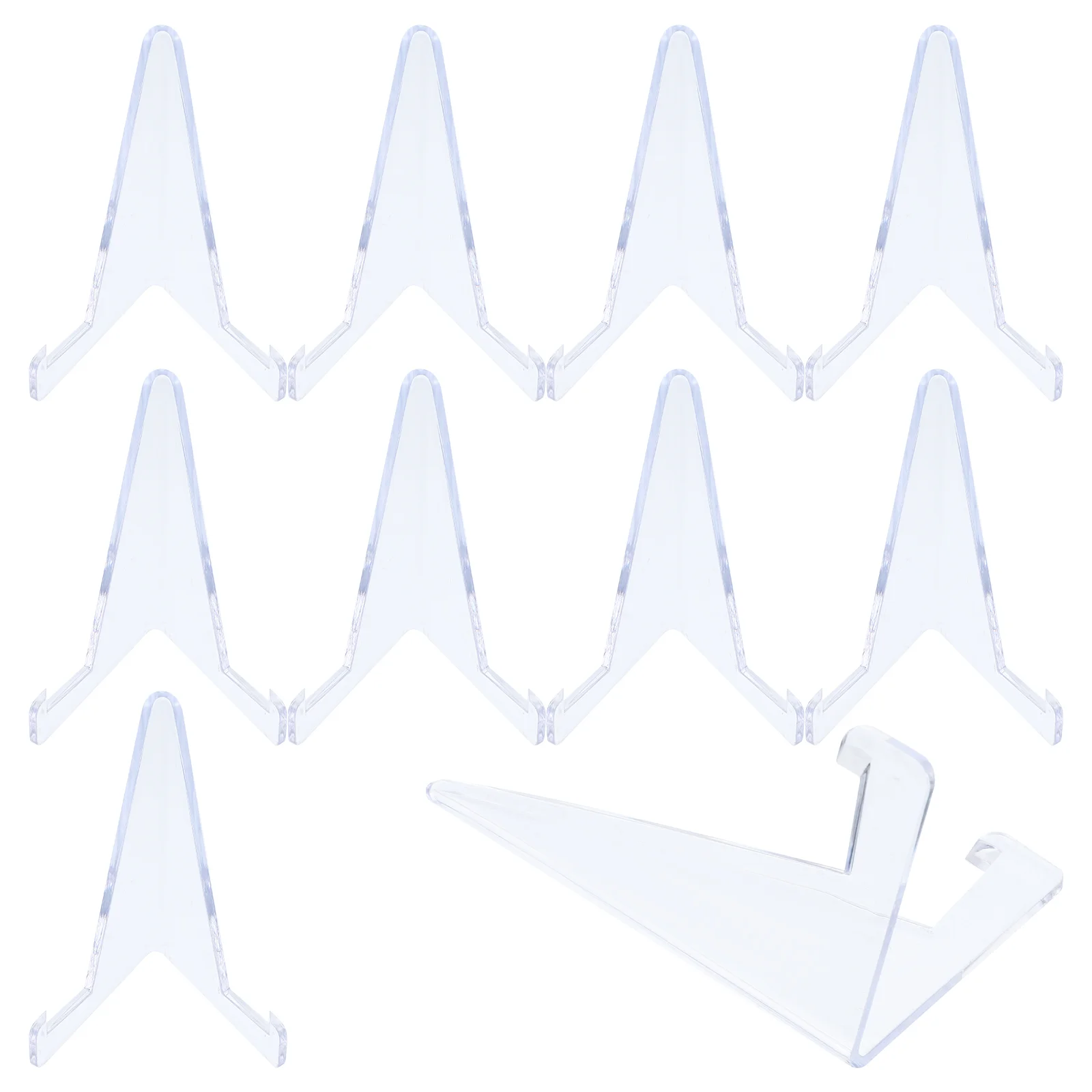 

10 Pcs Game Card Holder Football Display Stand Coin Easels Picture Collection Plate Plastic Organizer Rack Office Acrylic