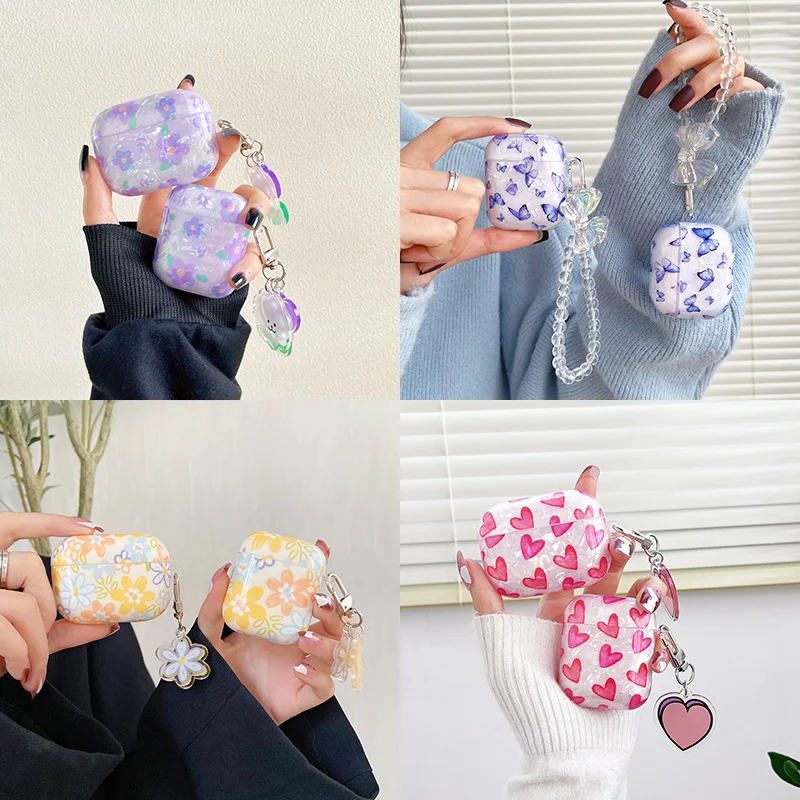 

Симпатичный чехол Ins для наушников с брелоком для Apple Airpods 2 1 Pro 3, чехол для беспроводных Bluetooth наушников Air Pods Airpods3, чехол, чехол