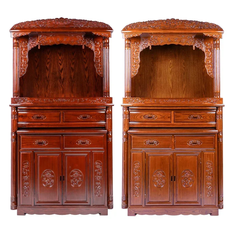 Нишевый шкаф для одежды Будды из цельного дерева стол поклонения Авалокитешвара