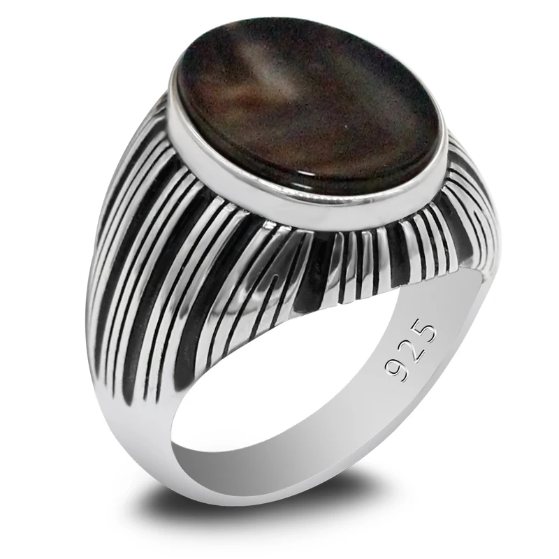 Мужское кольцо ручной работы из чистого серебра S925 сочетание со стильным кольцом