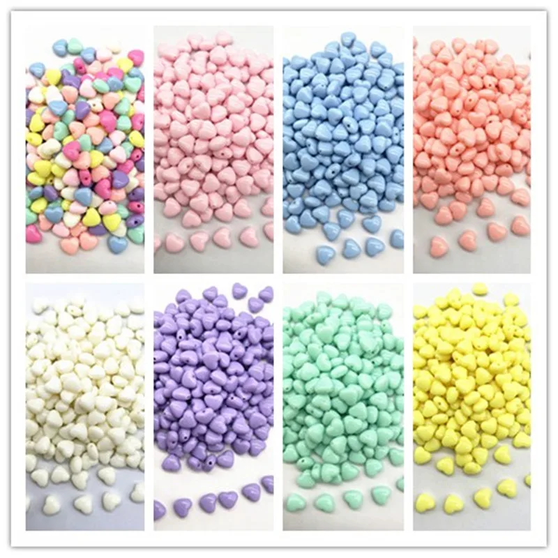 Новый 10 мм 12 14 конфеты красочный сердце Форма акриловые бусины для