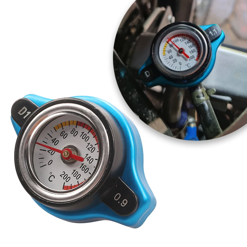 

Car Motorcycle D1 Spec Thermo Thermostatic Radiator Cap Tank Cover Water Temperature Gauge with Utility Safe 1.3 Bar