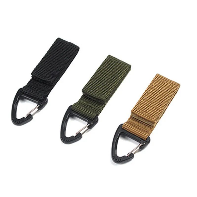 

Outdoor Camping Hiking Molle Webbing Clip EDC Tactical Nylon Ribbon Keychain Backpack Clasp Hook Carabiner Fastener Hook Buckle