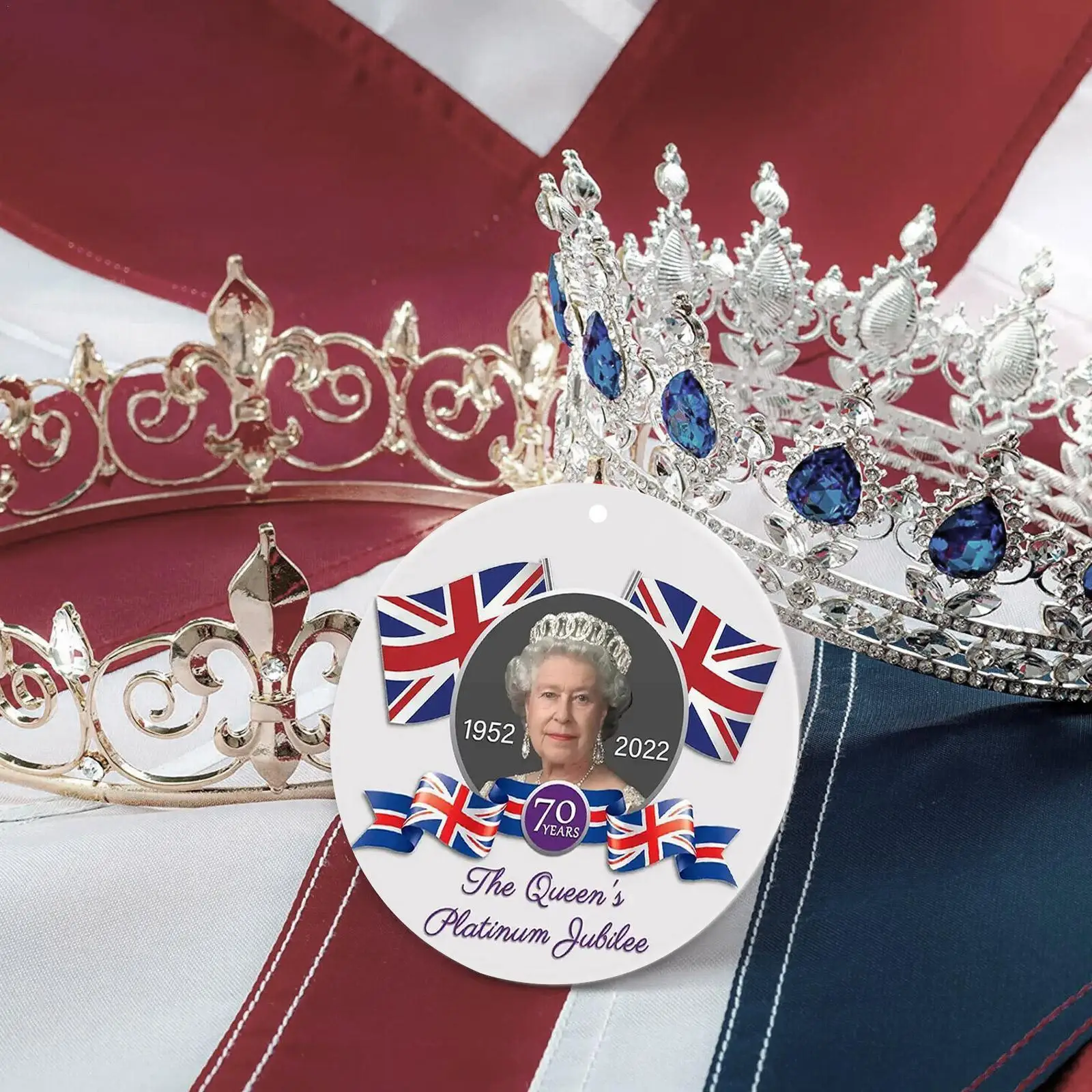 

Queen Elizabeth Ii Queens Platinum Jubilee Souvenirs Keepsake Ornament Ceramic Pendant C2b0