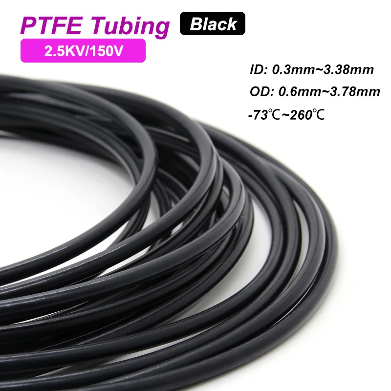 

Черная трубка из ПТФЭ 2,5 кВ, 150 В, внутренний диаметр 0,3 ~ 3,38 мм F46, изолированная капиллярная защита от тепла, пропускающий шланг, жесткая коррозионная стойкость