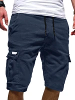 men flap pocket drawstring waist shorts