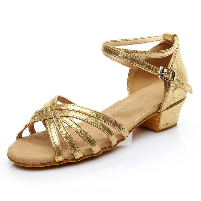 High Quality New Children Latin Dance Shoes Girls Women Ballroom Tango Salsa Sandals 3.5cm Child Kids Heel Low Heel Shoes 24-41