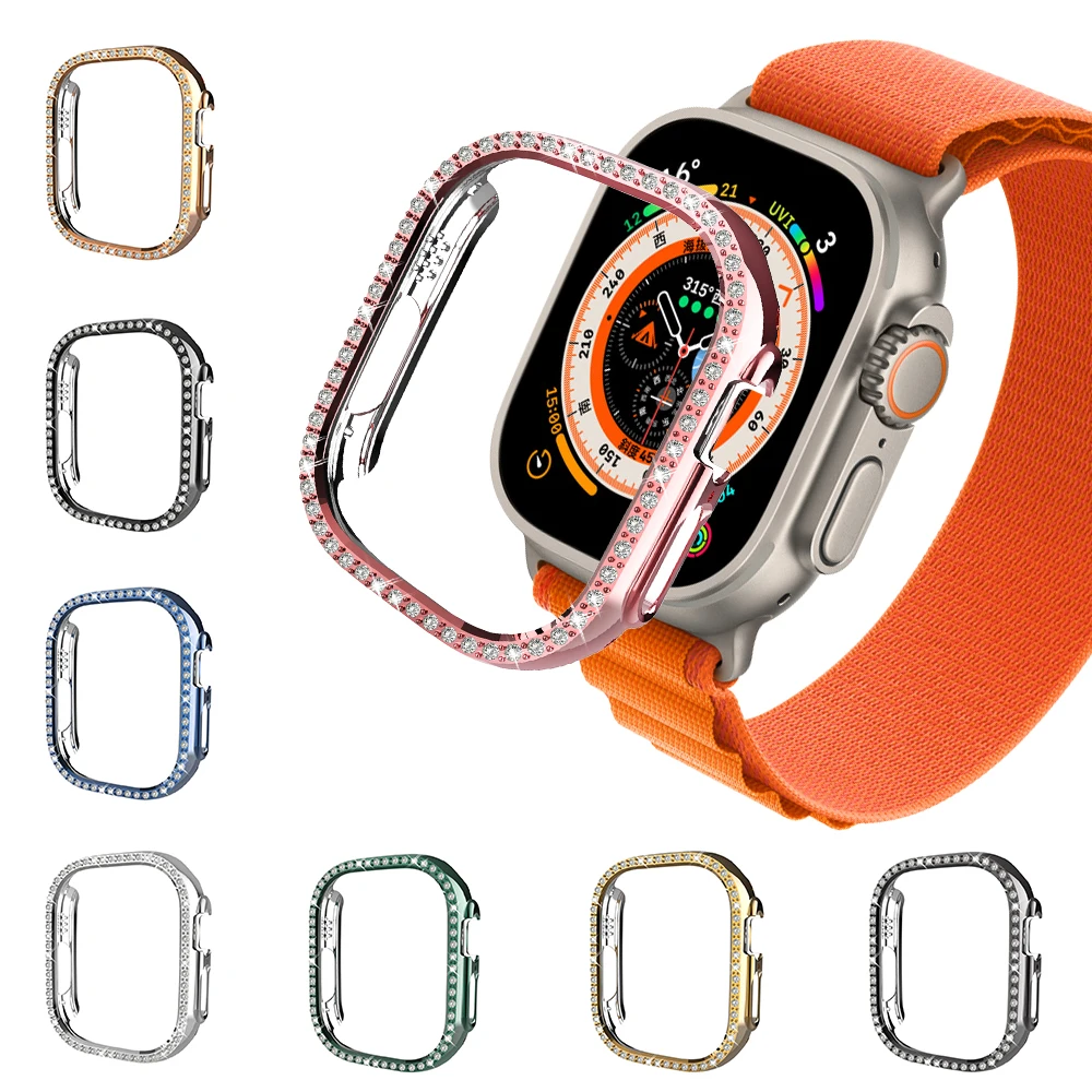 Блестящий чехол для Apple Watch Ultra 49 мм ПК телефон для Apple Watch  серии Ultra 49 мм Iwatch ультра бампер крышка | AliExpress