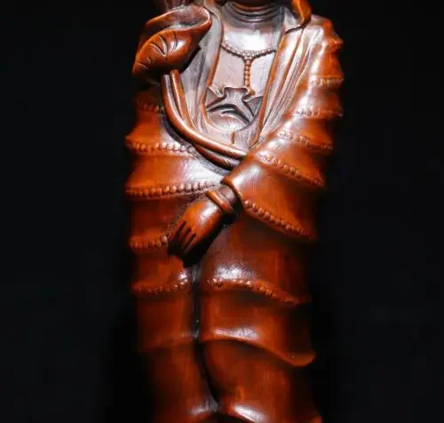 7 8-дюймовая сборная китайская коробка-дерево ручная резьба по дереву буддизм