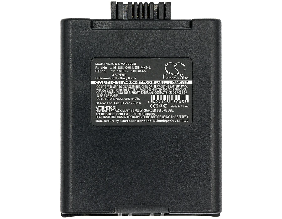 

Cameron Sino 3400mA Battery for Honeywell MX9380,MX9381,MX9382,MX9383 161888-0001,SB-MX9-L