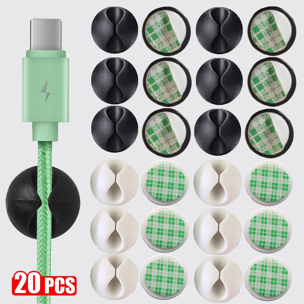 

Cable Organizer 5/10/20 Pcs Cable Clip Desk Tidy Organiser Cable Winder Wire Cord USB Charger Cord Holder Organizer Fixed Clasp