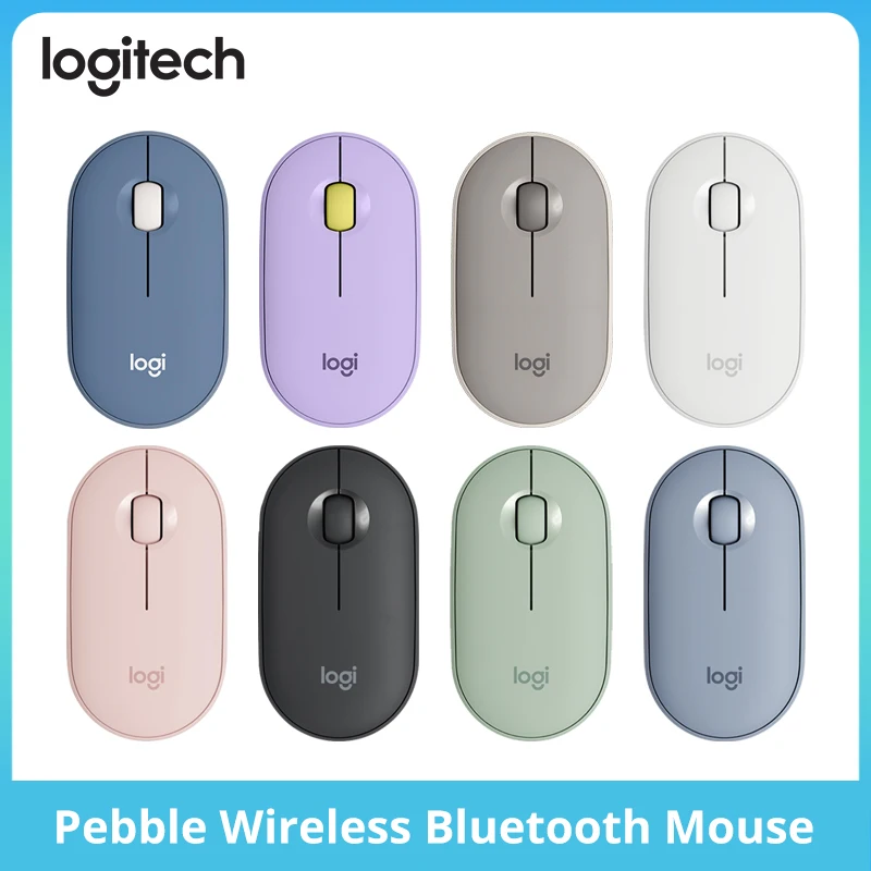 Беспроводная Bluetooth-Мышь Logitech PEBBLE Двухрежимная Бесшумная офисная мышь для девушек