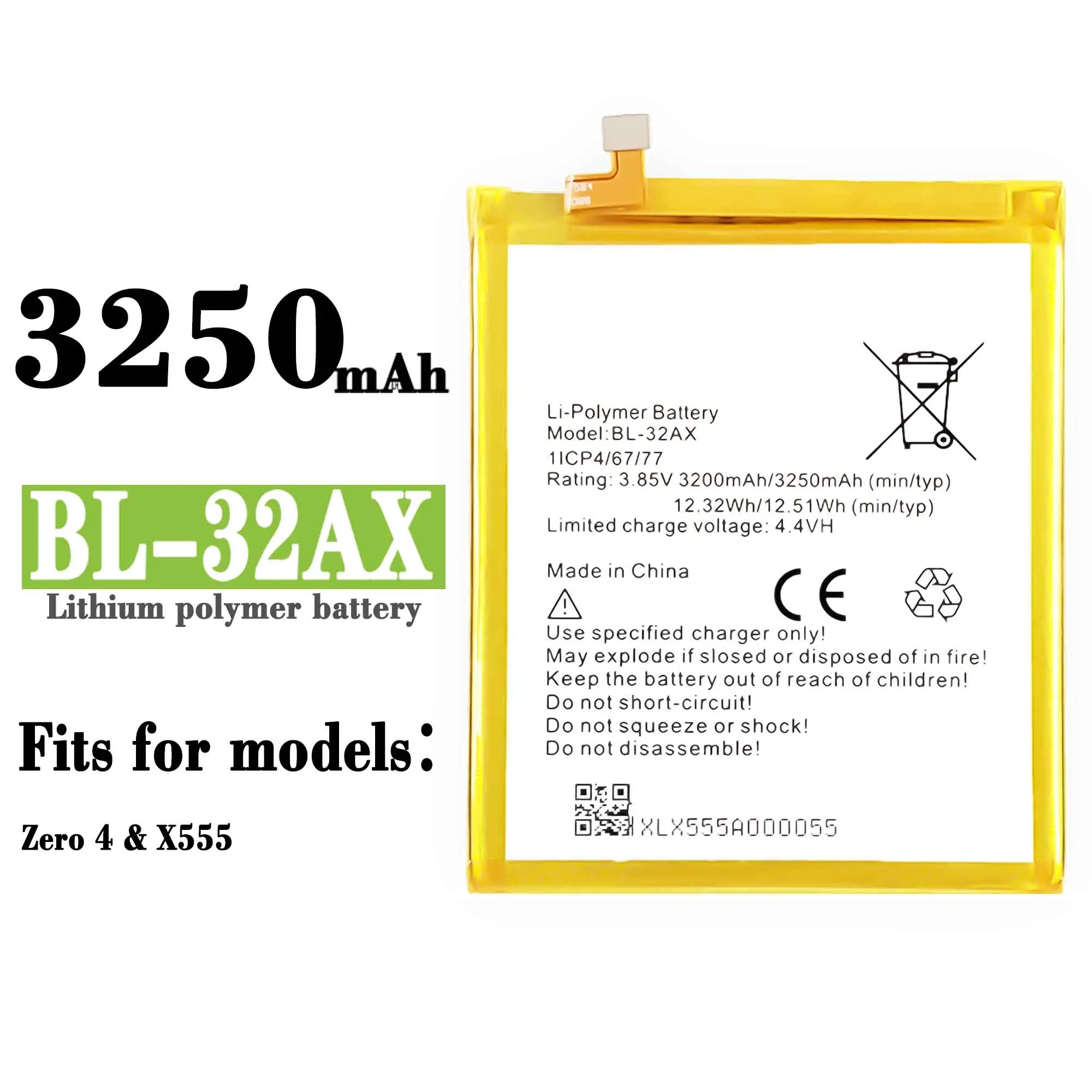

Compatible For infinix / X555/Zero 4 BL-32AX 3200mAh Phone Battery Series