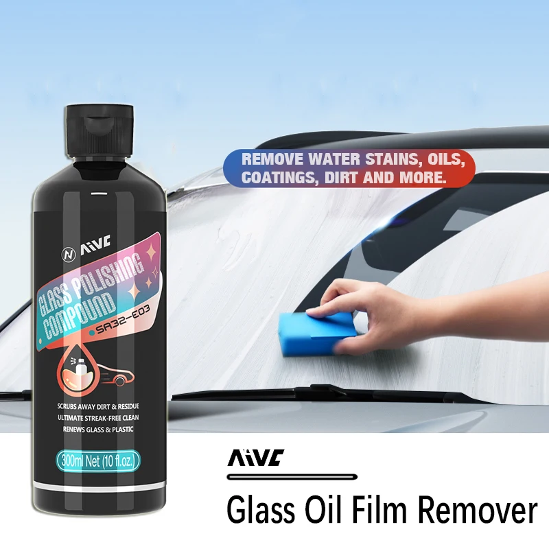 Car Glass Oil Remover  AIVC Windshield Coating Agent Waterproof Rainproof Automobile Glass Oil Film Cleaner Polish Car Detailing