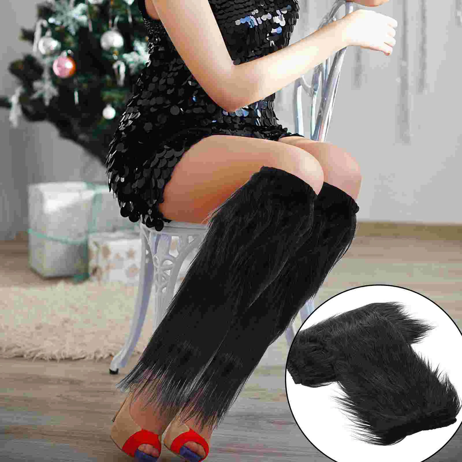 

Leg Warmers Cover Women Winter Warmer Socks Boot Warm Furry Fur Faux Stockings Cuff Stocking Cuffs High Wolf Fuzzy Protector