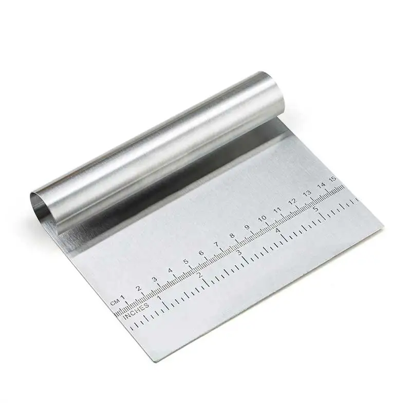 

Stainless Steel Dough Pastry Scraper Pizza Cutter Smoother with Measuring Scale Baking Spatulas Decoration Kitchen Tools