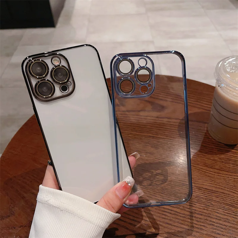 Чехол для телефона с кристаллами и полным объективом гальванический чехол iPhone