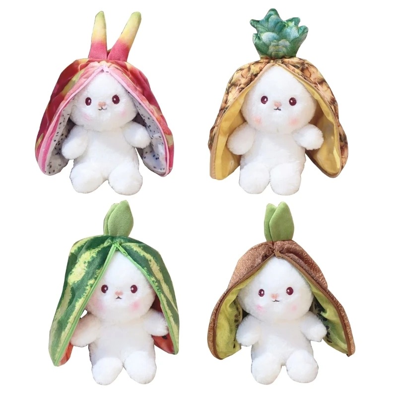 

Y55B Rabbit Plush Toy Soft Stuffed Animal Fruit Pillow Cushion Party Favor