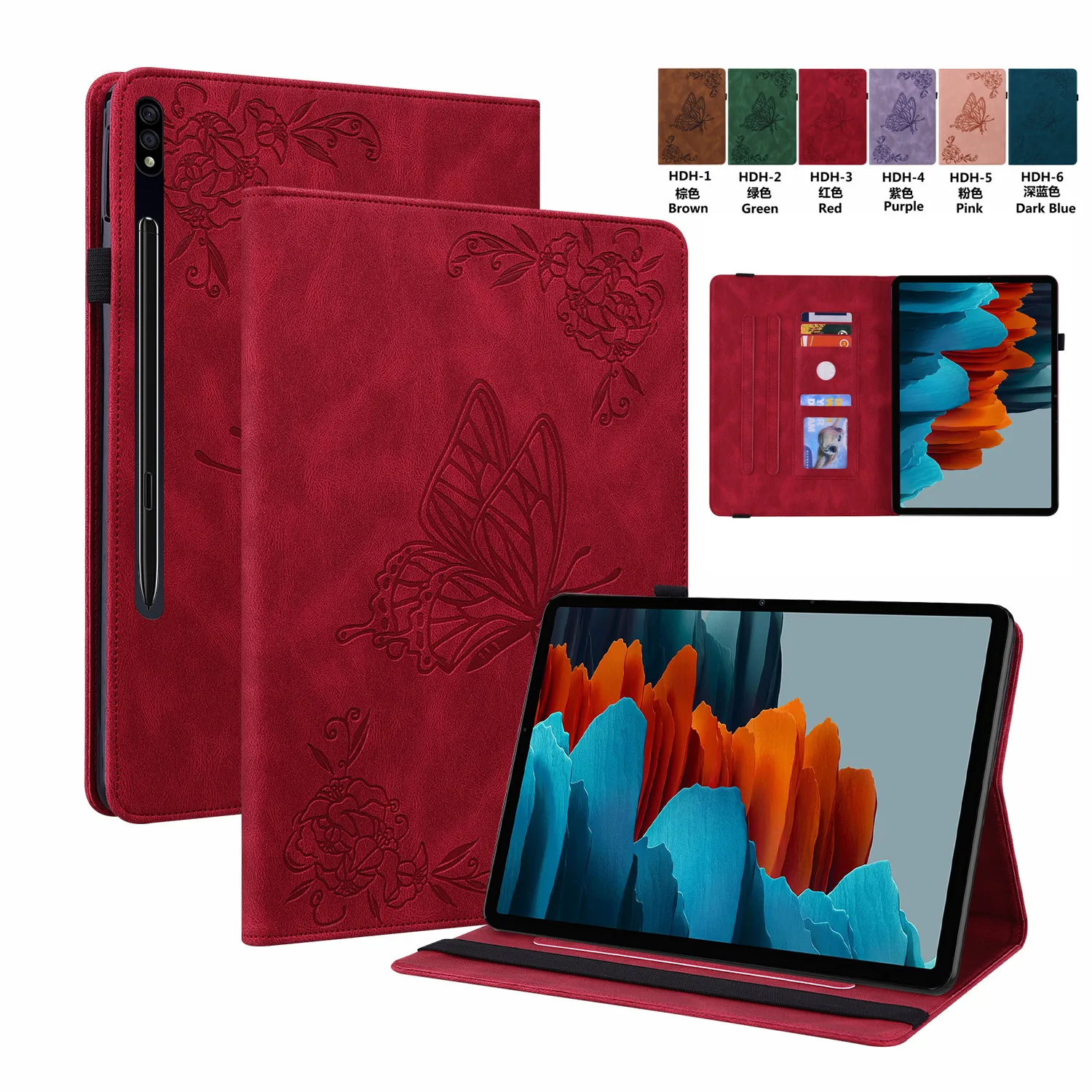 

Butterfly Embossing Tablet Funda for Samsung Galaxy Tab S9 Plus Case 12.4 Inch 2023 SM-X810 X816 X818 Flip Leather Fashion Cover