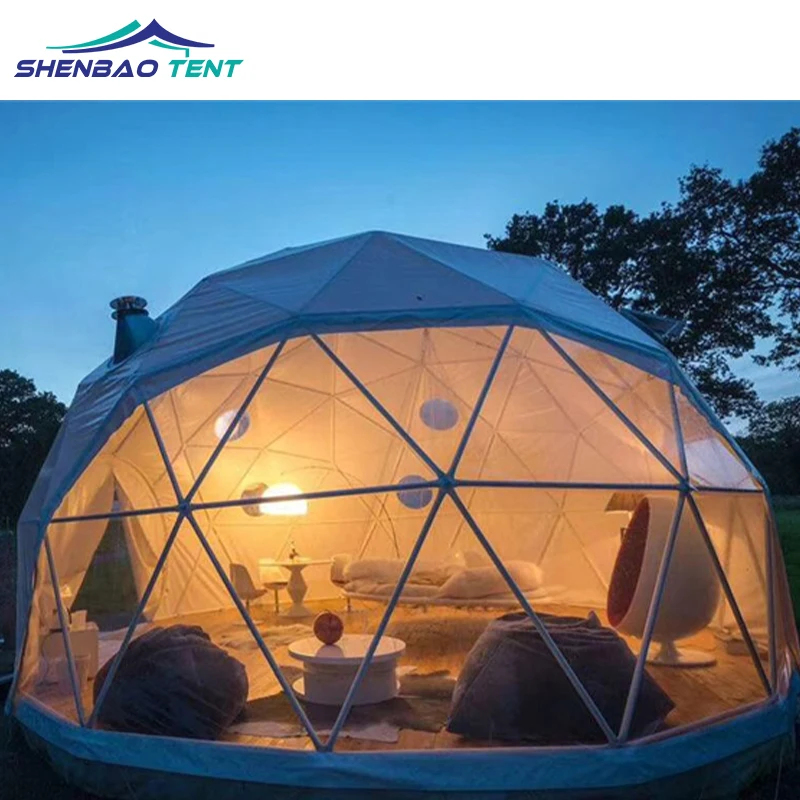 Лес геодезический купол полусфера Domos ПВХ геодезические купольные палатки для