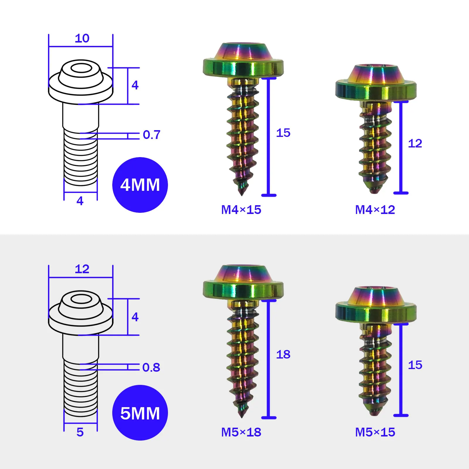 Титановые саморезы Torx M4x1215мм, M5x1518мм для велосипедов, мотоциклов, автомобилей, лодок. Титановые крепежные элементы. (art.: 3920da94dbc95) - 3920da94dbc95