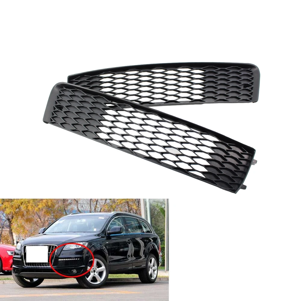 

2pcs Car Front Fog Lights Cover Trims ABS Black 4L0 807 698 B, 4L0807698B, 4L0 807 697 B, 4L0807697B For Audi Q7 S-Line 2010-15