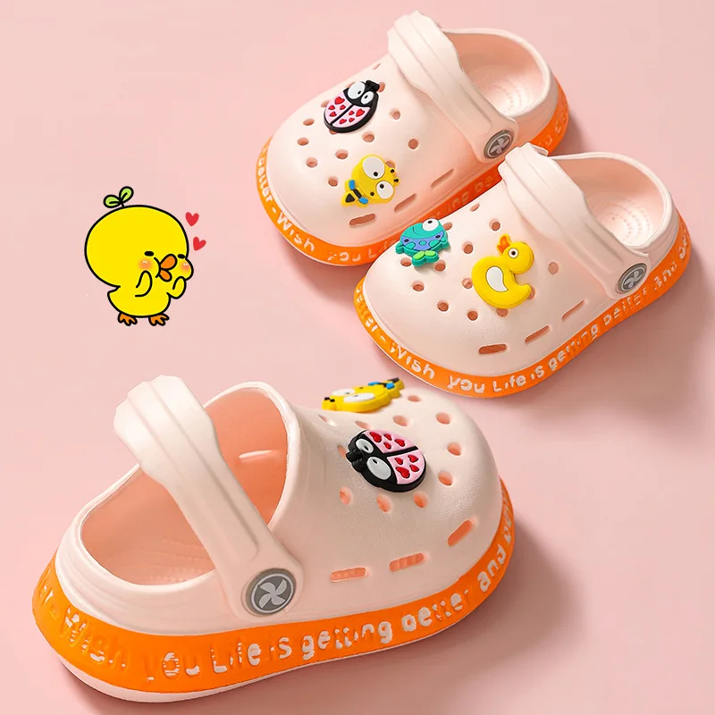 

Children's slippers Summer boys non-slip cute girls 1-3 years baby bathroom home girls Bao head 2 crocs