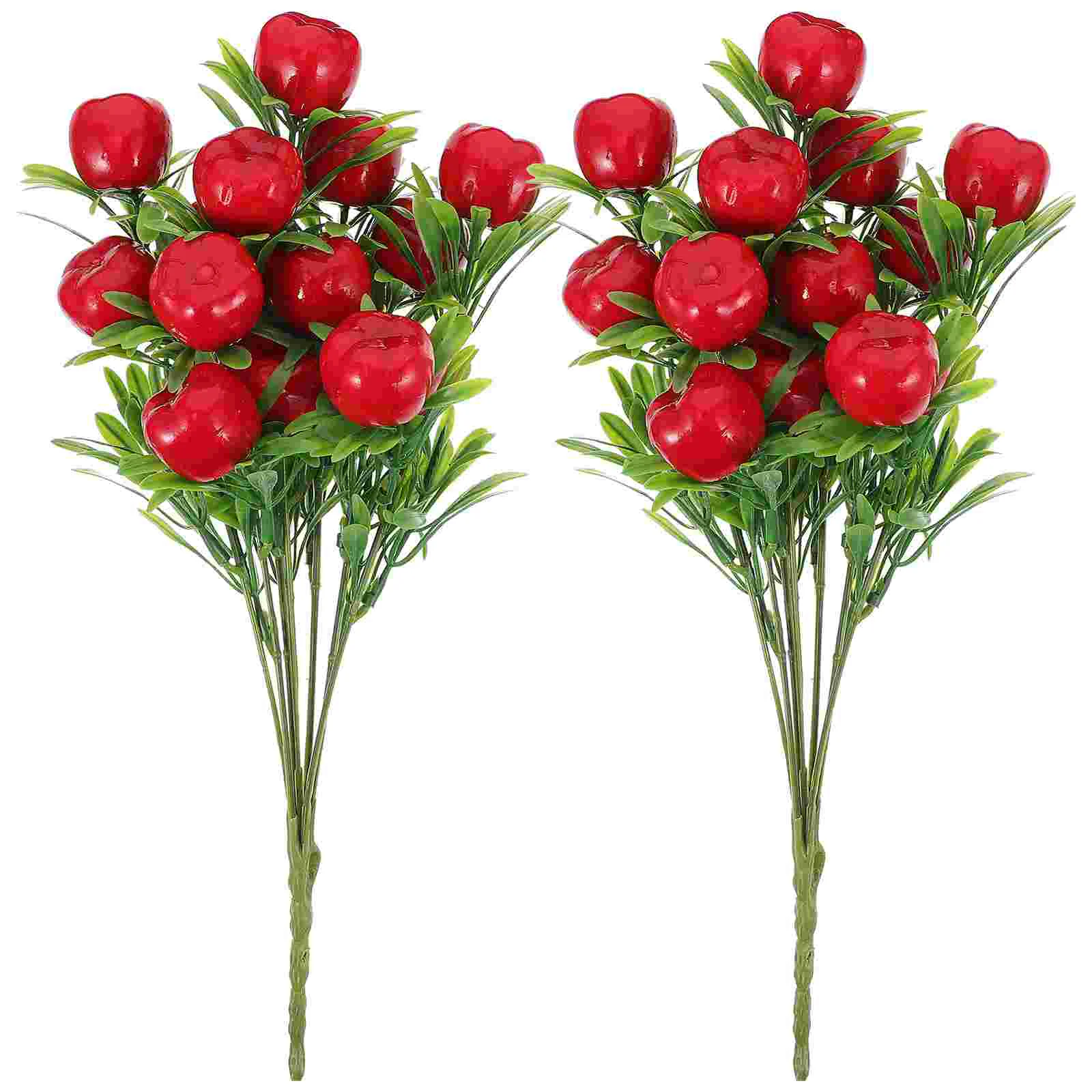 

Lifelike Artificial Fruits Branches Plastic Apples Fake Decor Tree Stem Stems Strawberry Decorations