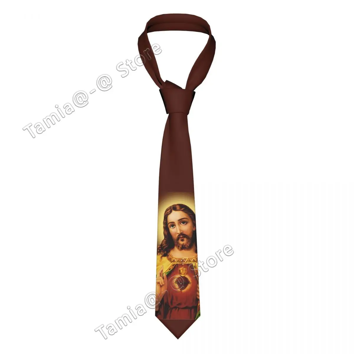 

Jesus Christ Sacred Heart Neckties Unisex Polyester 8 cm Christian God Bless Neck Ties for Men Skinny Accessories Gravatas Party