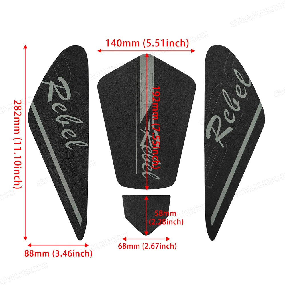 

Для Honda REBEL 500 REBEL 300 REBEL CMX 500 CM500 CM300 3D наклейка на топливный бак мотоцикла, противоскользящая защитная наклейка, наклейки