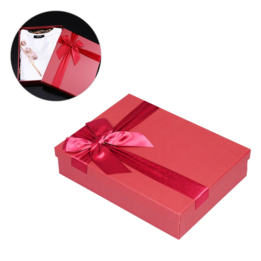 With Ribbon Square Clothing Gift Boxes With Lid Nested Gift Boxes For Wedding Anniversary Birthday