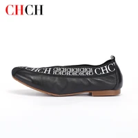 chch classic flats shoes women loafers genuine leather slip on soft foldable shoe elegant lady work shoes large size moccasins