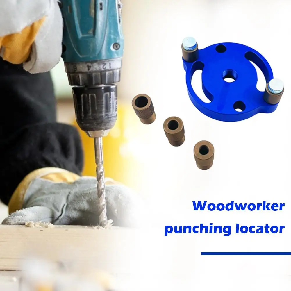 

Woodwork Vertical Pocket Hole Jig Wood Dowelling Self Centering Drill Anodized Surface Durable and Non-rusting Guide Kit