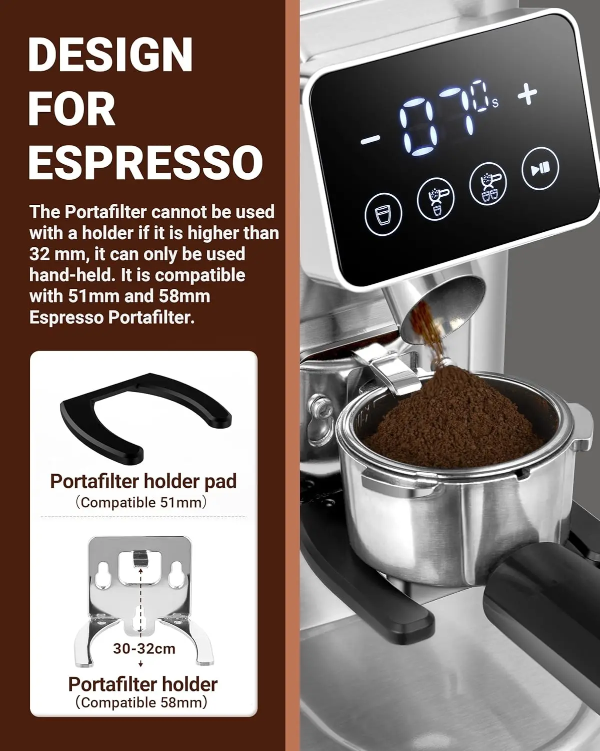 Кофемолка кофемолка для домашнего использования со съемной подставкой воронки с