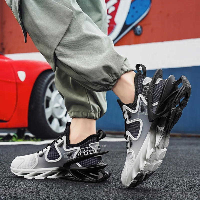 All-match Fashion Shoes Mens Blade Running Shoes for Men Cushion Sneakers Summer Mesh Athletic Sports Jogging Male Walking Shoes
