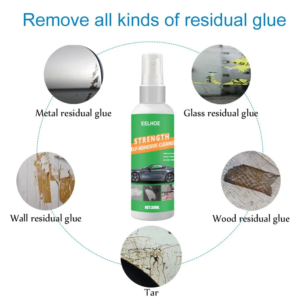 

30ML Sticky Residue Remover Spray Multifunctional Sticker Remover Car Glass Decal Cleaner Sticker Remover Wall Glue Remover