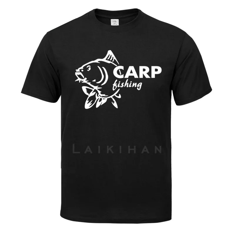 

Футболка мужская с коротким рукавом, уличная одежда в стиле хип-хоп, хлопковая белая рубашка с принтом карпа, рыбалки, летняя одежда в стиле ...