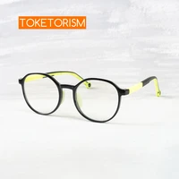 toketorism quality boys girls eyeglasses anti blue light kids glasses silicone flexible optical frame for children 5038