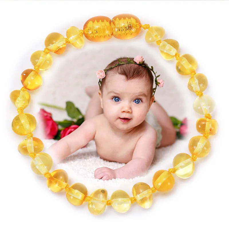 

New Natural Ambers Teething Bracelets for Baby Baltic bracelet Rosary Ambers Original Round Beads Healthy Jewelry Gift