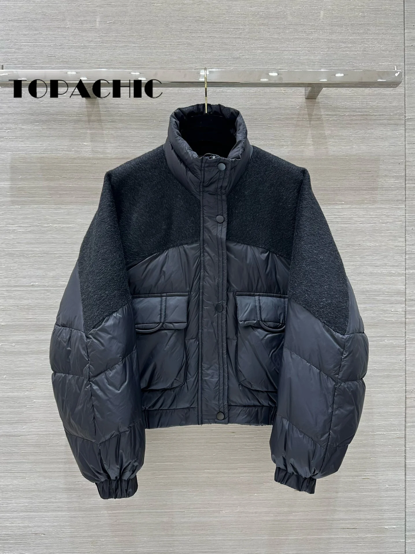 10 8 TOPACHIC-Женская свободная двухсторонняя шерстяная куртка с длинным рукавом и