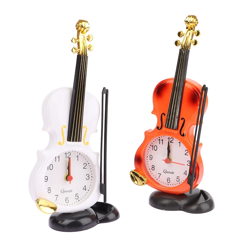 

1pc Creative Violin Students Alarm Clock Fashion Simple European Style Children's Cute Cartoon Bedside Ornament