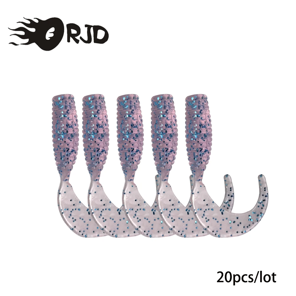 

ORJD 20pcs/Lot Soft Lures Silicone Worms Baits 3.8cm 4.5cm Jigging Wobblers Fishing Lures Artificial Swimbaits Bass Carp Tackle