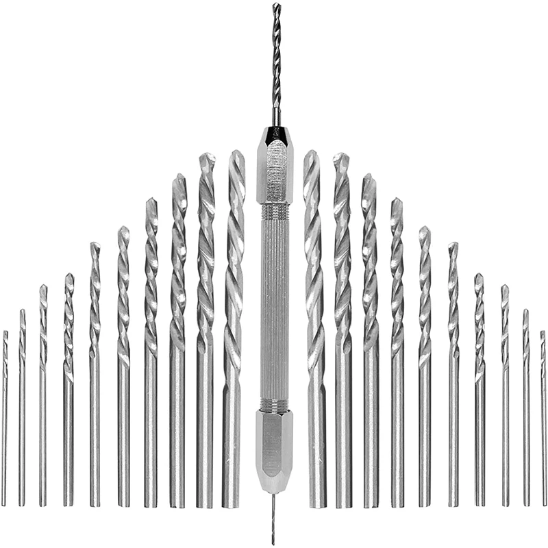 

Pin Vise Hand Drill For Resin Casting Molds 20 PCS (0.8-3 Mm) Hand Twist Drill Tools And Bits For Plastic, Wood