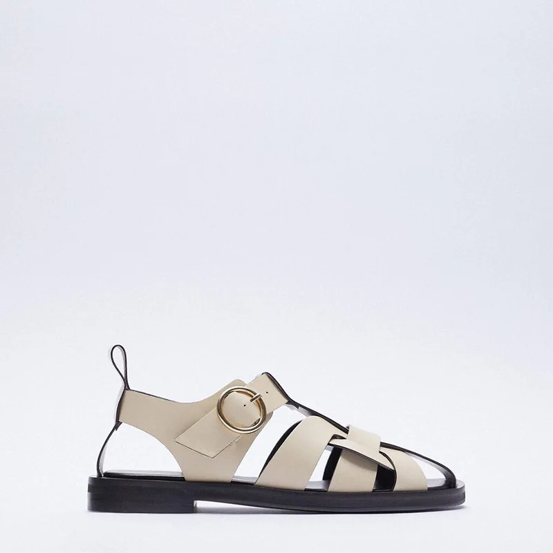 

Women's Flat Sandals 2022 Summer New Foot Backpack Belt Roman Style Casual Fashion Women's Sandals