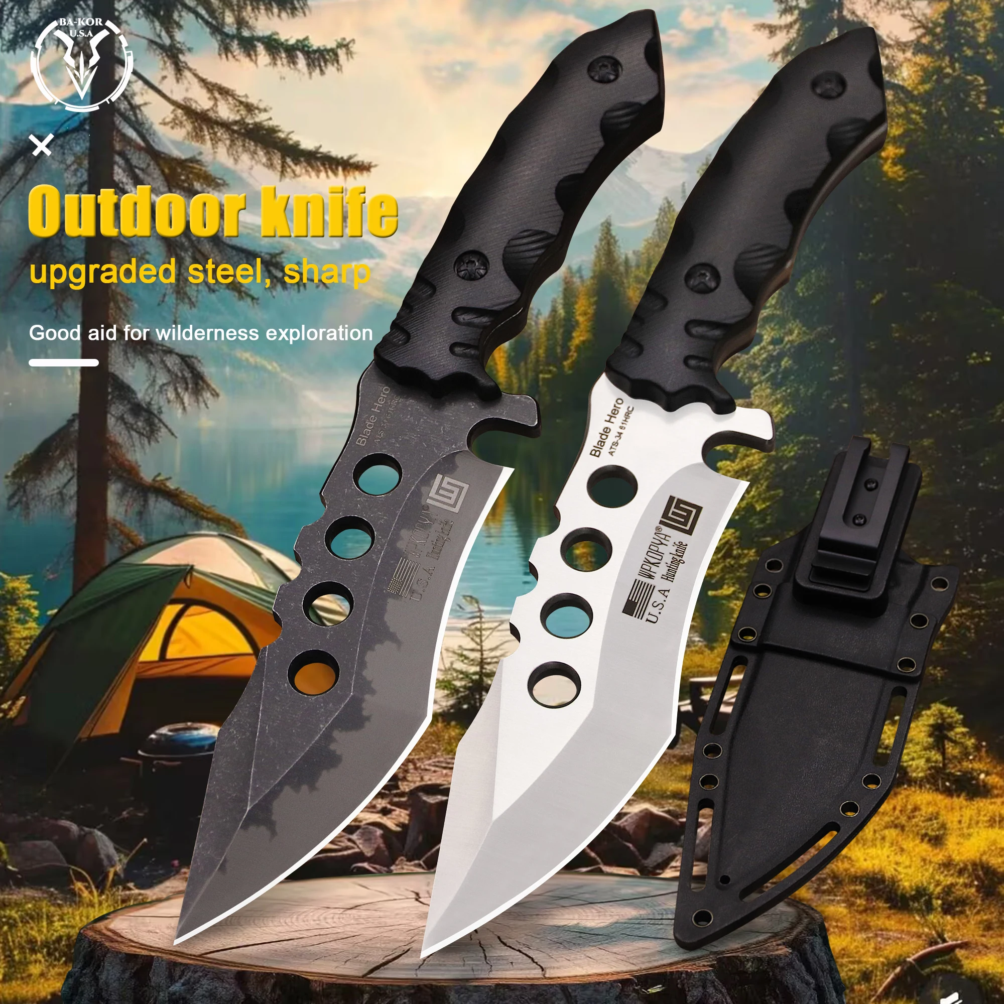 WPKOPYA США высококачественный охотничий нож в стиле Тан для выживания джунглях