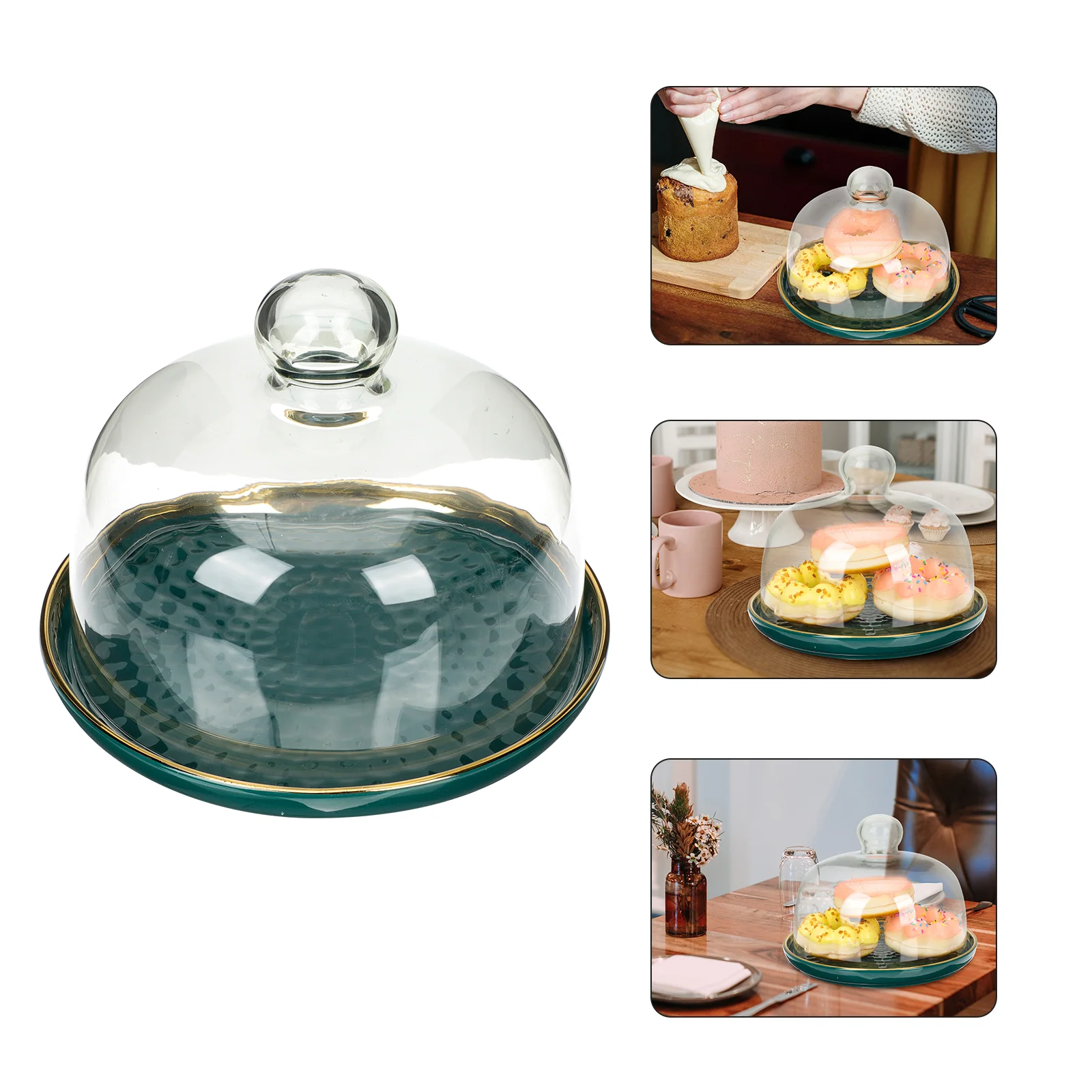 

Cake Cover Dome Dessert Plate Stand Displaytraycupcake Ceramic Mini Cheese Serving Dish Cloche Platterpastry Butter Holder
