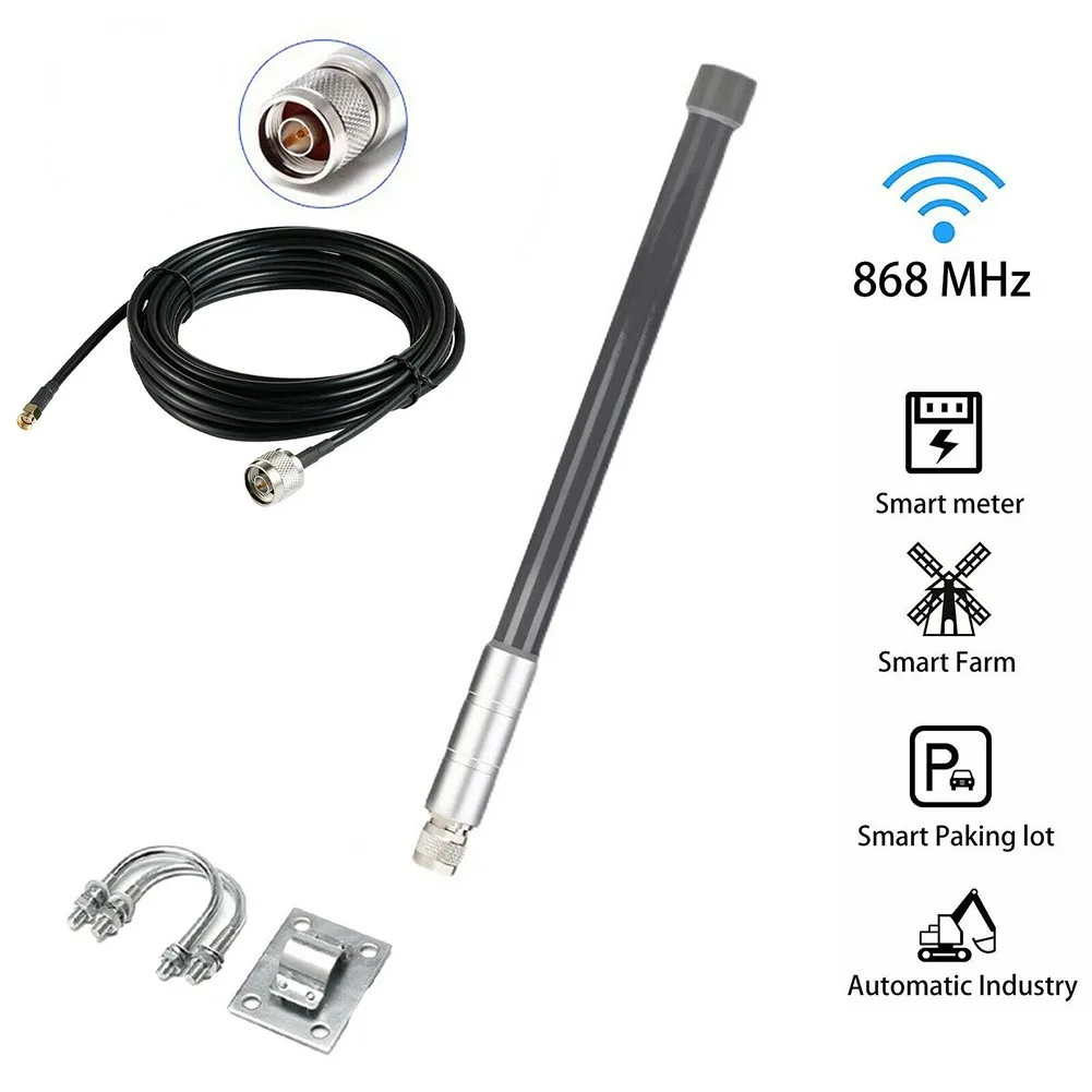 

Hotspot Helium Antenna Miner 868Mhz EU 5dBi LoRa Fiberglass Antenna For RAK Nebra Bobcat Long-distance Receiving Antenna Kit