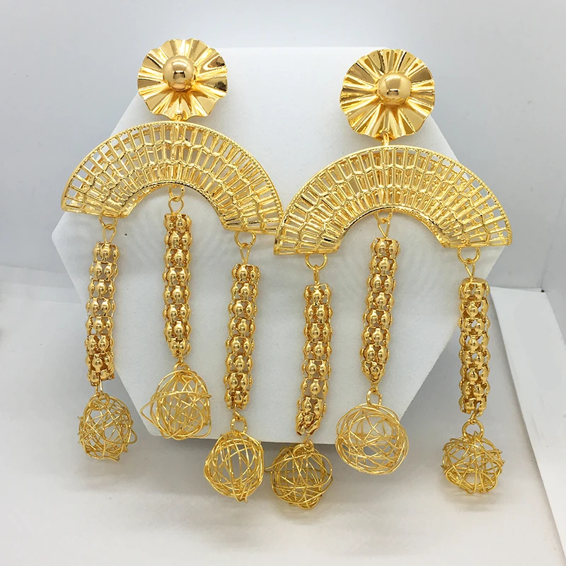 Длинные висячие серьги в богемном стиле бусины африканском медные свадебные и