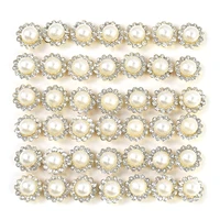 50pcs flower shape pearl rhinestones beads claw sew on rhinestone crystal diamond diy costume bag shoes jewelry accessories